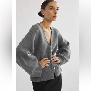 Almina Concept V Neck Cardigan Grey